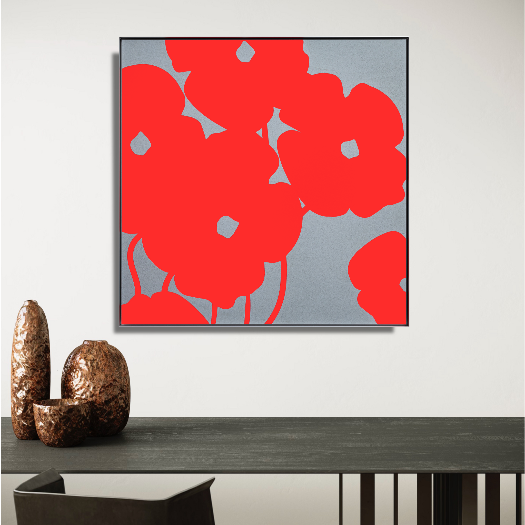 Donald Sultan - Red Poppies in Cement